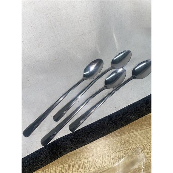 Set Of 4 ONEIDA Valor STAINLESS SOUVENIR Iced Tea Spoon PAN-CANAL - Picture 1 of 7